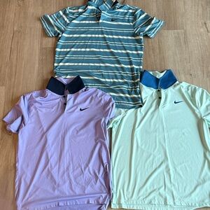 Three (3) Nike Golf Shirts Size Medium